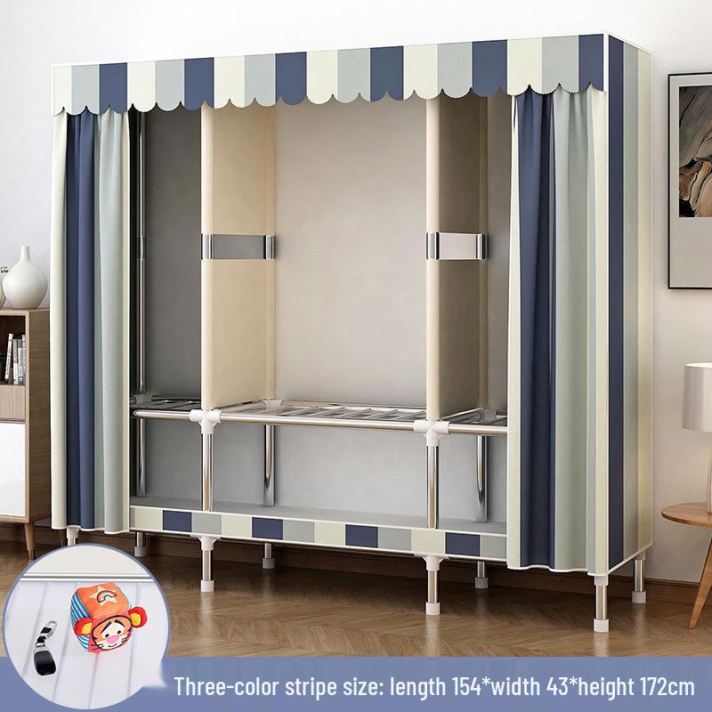 Compact All-Steel Frame Cloth Wardrobe: Durable Storage Solution for Bedrooms and Apartments