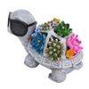 Solar Powered Turtle Statue Resin Water Proof Turtle Figurine LED Light Decorative Ornament for Outside Yard Lawn Patio