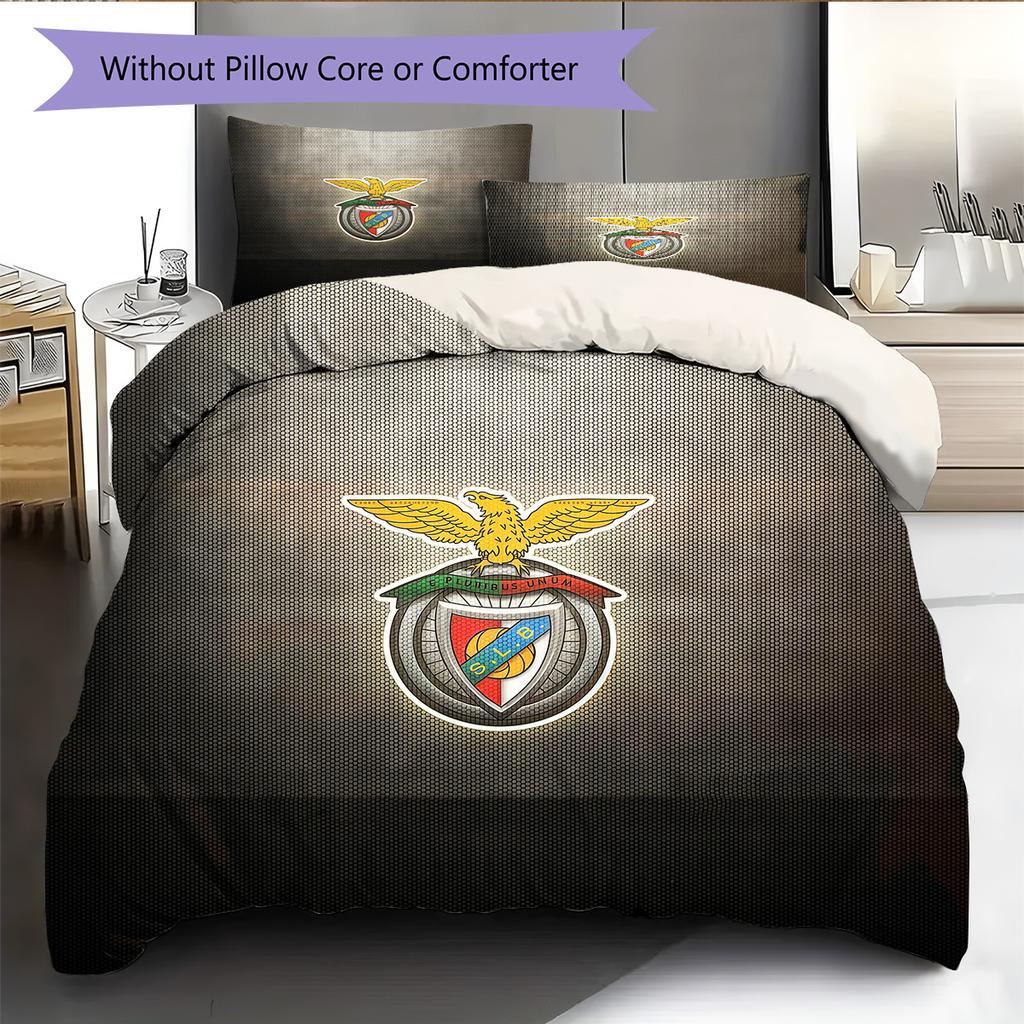Sport Lisboa E Benfica Pattern Bedding Quilt Set  Home Decoration  Gift (1 * Duvet Cover + 2 * Pillowcase  Without Core)