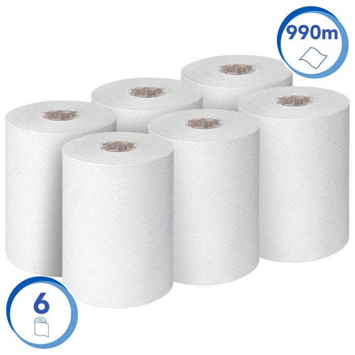 Scott Control Slimroll 6623 Einweg-Papierhandtücher, 6 Rollen x 165 m, weiß