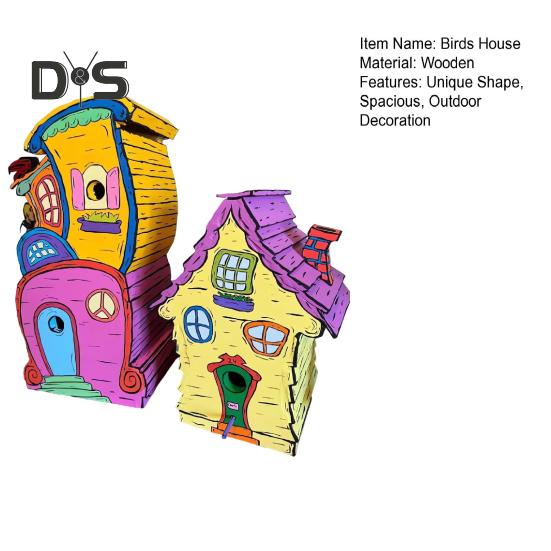 Drewniany Ręcznie Robiony Budka dla Ptaków Zewnętrzna Wisząca Chata Dom dla Ptaków Kolibra Skrzynka Lęgowa na Zewnątrz na Drzewo Dekoracja Ogrodu