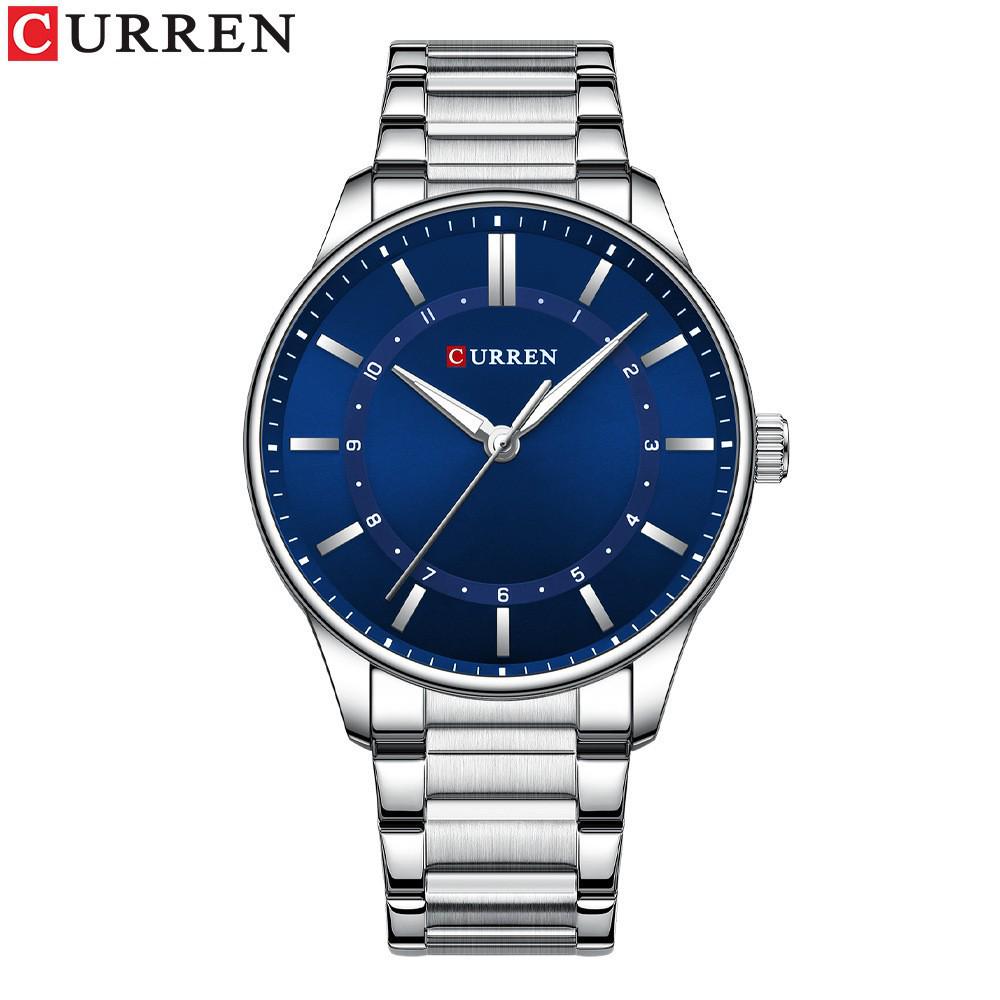 CURREN 8430 Men's Waterproof Quartz Watch with Steel Band, Business Casual Large Dial