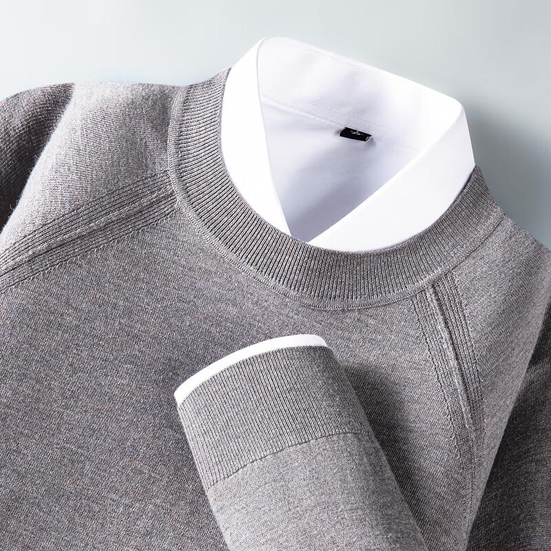 FAPAI Men's Cashmere Wool Blend Round Neck Sweater