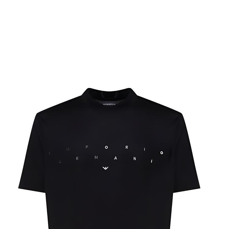 Emporio Armani Logo Letter Embroidered Round Neck Short Sleeve T-Shirt Men Tops Black Navy-Blue 3D1TA2-1JUVZ-09R3