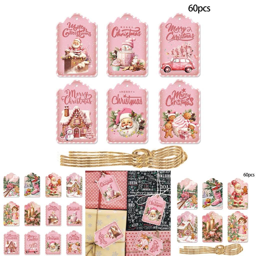 Holiday Season Paper Gift Tags With Vintage Style 60pcs For Christmas Celebrations