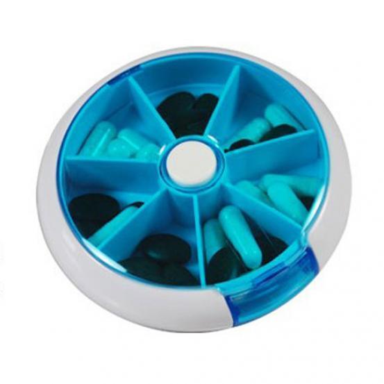 7 Days Round Medicine Pill Vitamin Box Case Storage Dispenser Holder Organizer