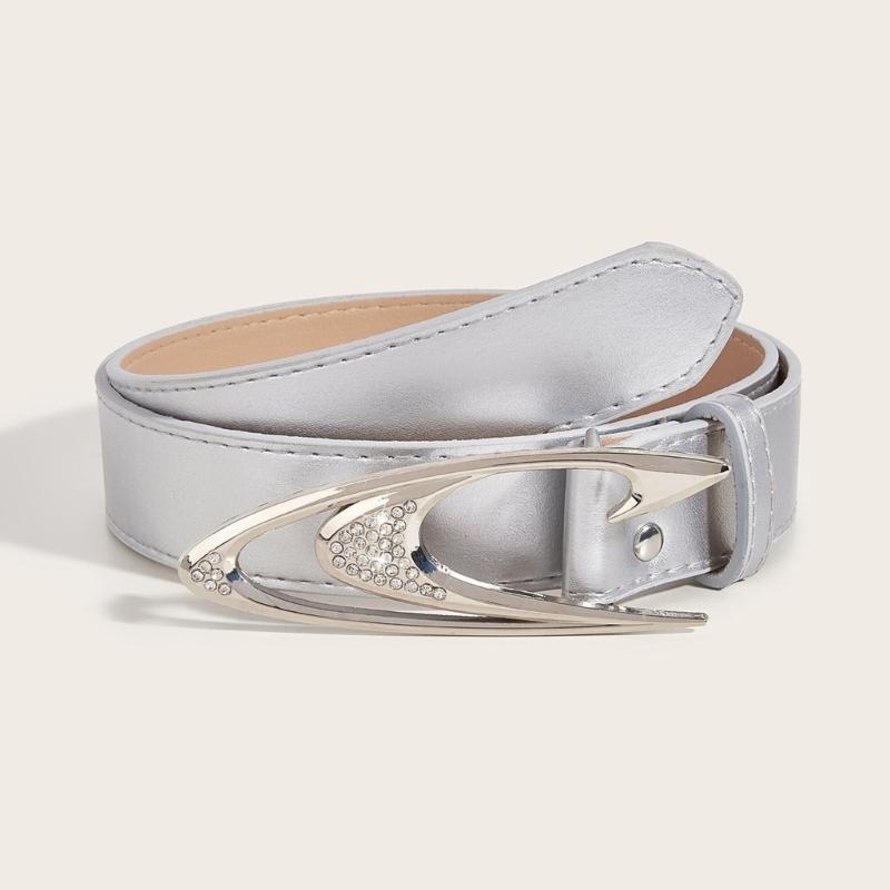 Punk PU Taillengürtel für Jeans Rock and Roll Hip Hop Nietengürtel Taillenband Glitzernde Schnalle mit Inkrustierten Strasssteinen