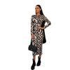 2024 Autumn Abstract Stripe Mid-length Dress for Women