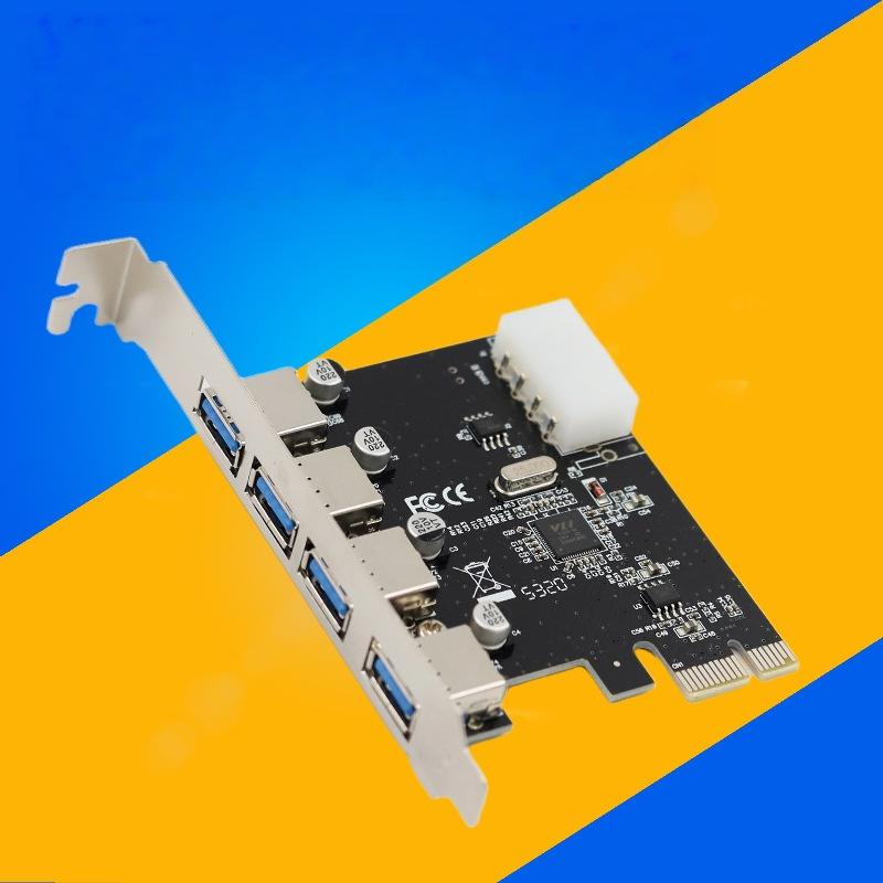 

1Pcs Pci Express Pcie Usb 3.0 Hub Adapter 4 Port Usb 3.0 Pci-E Expansion Card 4-Port Usb3.0 Controller Diy Accessories One Size