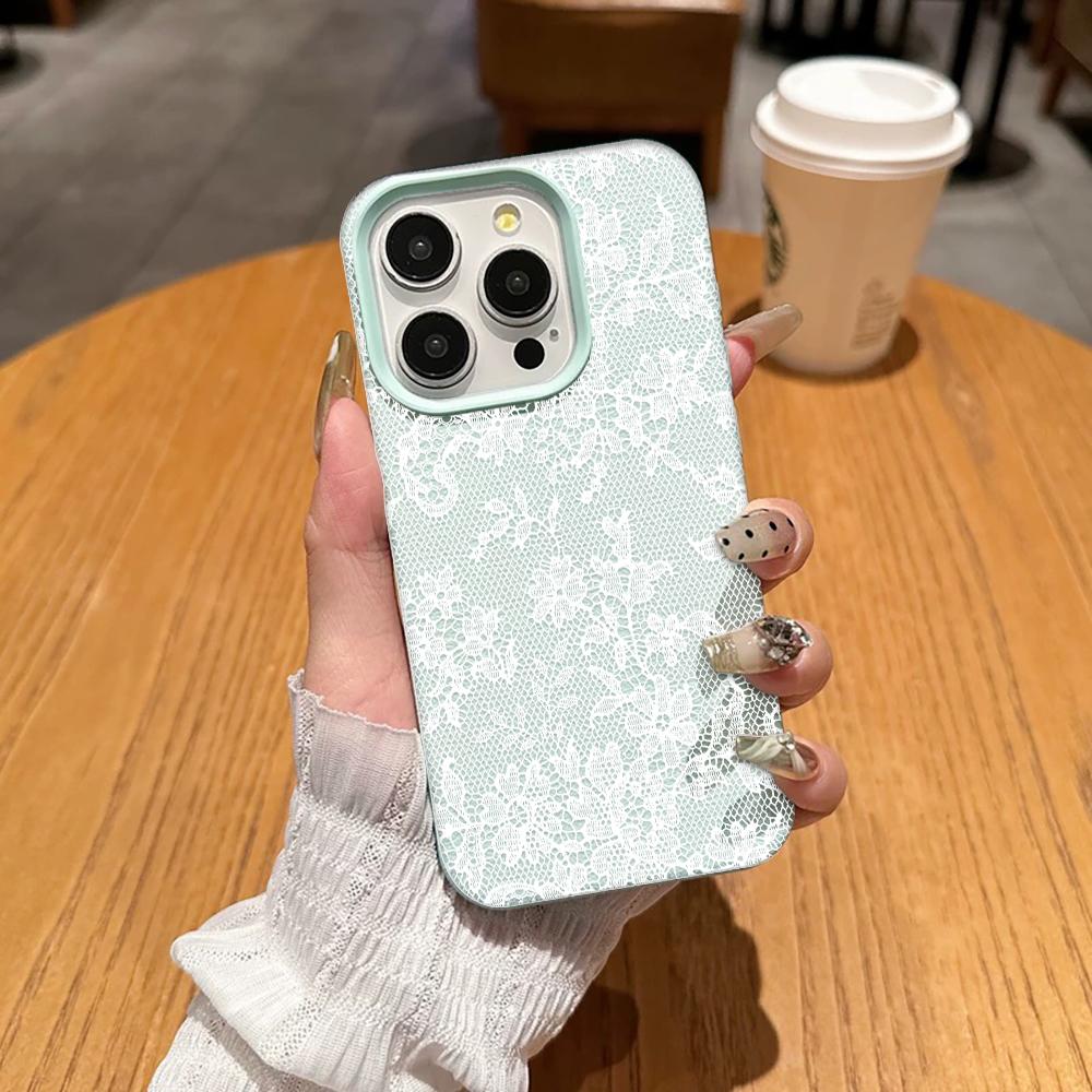 Classic White Lace Phone Case For Samsung A05S A06 07 15 16 34 35 53 54 55 S23 24 25 Ultra S24 FE A17 26 36 56 Shockproof Cover