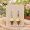 Smooth Surface Earrings 1 Pair Cute Ice Cream Dangle Earrings, Fun Imitation Food Drop Summer Jewelry Gifts for Women Girls Pendant
