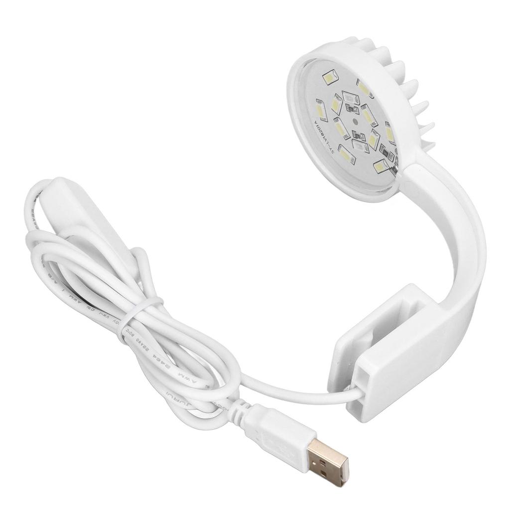 Aquarium Klemmleuchte 5W 5V 12 LEDs Blaues Weißes Licht Hohe Helligkeit Einstellbarer Winkel USB Klemme