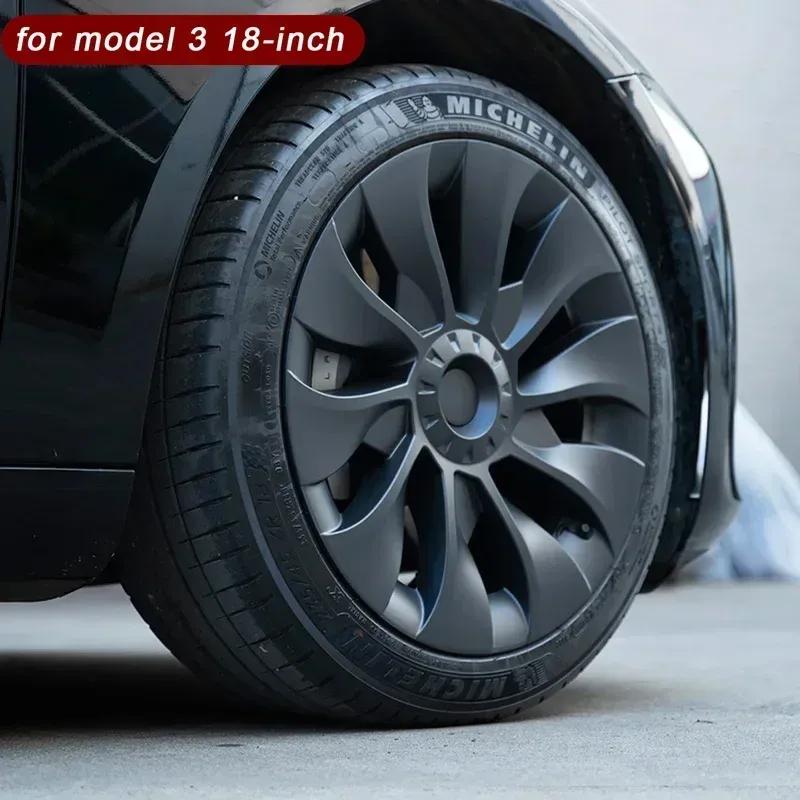 4PCS 18/19Inch Wheel Cover for Tesla Model 3/Y Hubcaps Replacement Steering Wheel Rim Protector Accessories Hub cap 2017-2023