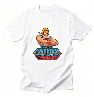 Heunisex Greatest Father In The Universe Tshirt Retro Cartoon Dad Gift Cotton Short Sleeve