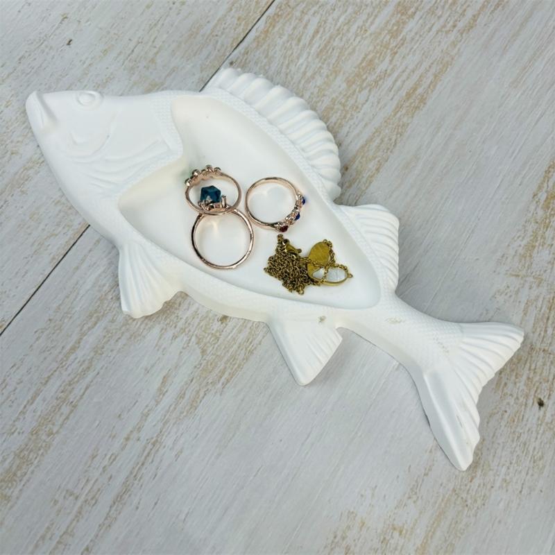Fish Storage Tray Silicone Mold Jewelry Display Dish Epoxys Resins Molds Fish Shaped Coaster Candle Cup Gypsum Plasters DIY