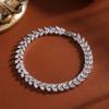ZAKOL Trendy Wedding Bridal Bracelet for Brides Bridesmaids Delicate Leaf Shape Cubic Zirconia Classic Bracelets Women Jewelry