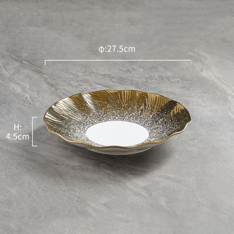 Creative Flowing Sand Ceramic Deep Plate Salad Plate Italian Noodle Plate Dessert Plates Molecular Cuisine Specialty Tableware