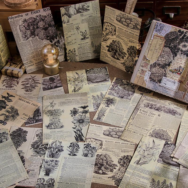 Yan Youmei Dekorationssticker im Vintage-Stil: Kreatives Journal-Set mit 8 Designs