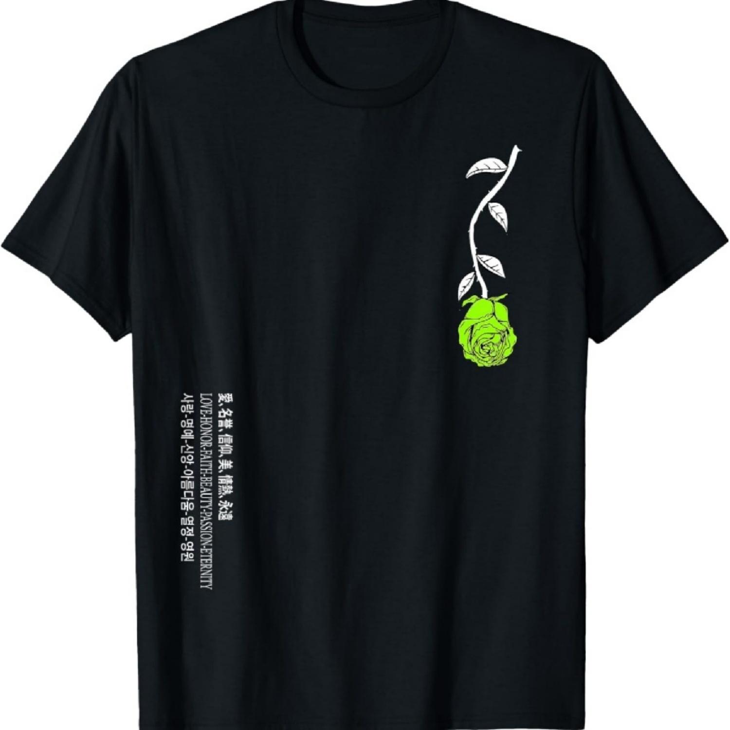 Green Rose Never Lost In Translation Green Graphic T-Shirt S