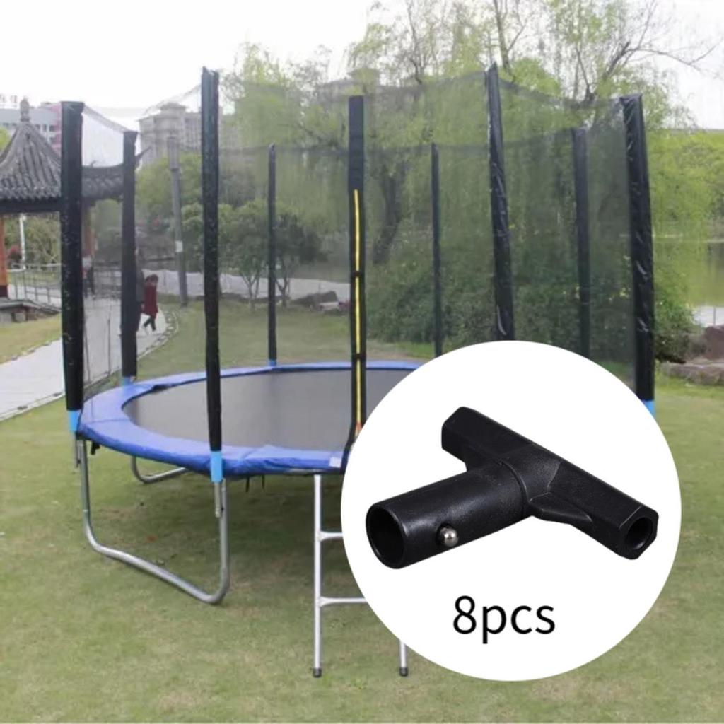 8x Trampoline T Tube Connector Reusable Fittings Sleeves Replacement Protector Lightweight Pole End Caps for Outdoor Workout