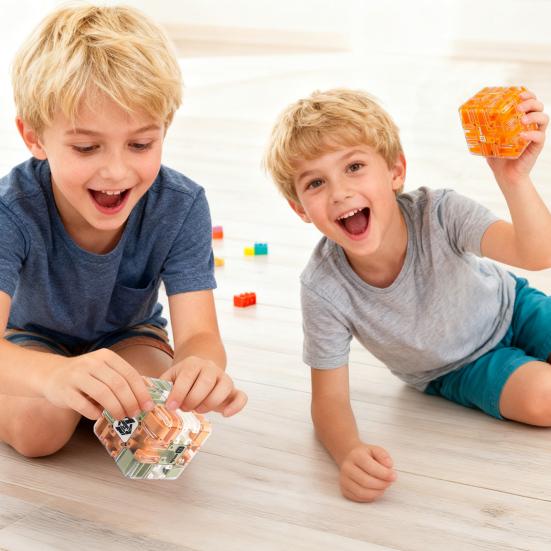 1/2Pcs Educational 3D Puzzle Maze Cube Toddlers Brain Teaser Rolling Ball Maze Cube Kids Logical Thinking Development Handheld Bead Maze Toy