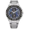 Serie Eco-Drive Resistente al Agua 100 Metros Cuarzo Solar Correa de Super Titanio 43.5mm Reloj para Hombre Esfera Azul AT8238-84L