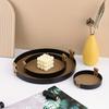 Nordic Round Jewelry Tray Woven Leather Storage Tray Living Room Kitchen Desktop Cosmetic Sundries Plate Home Decoration