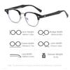 VIVIBEE Small Blue Light Blocking Glasses Men Semi Rimless Square Ray Filter Eyeglasses Vintage Women UV400 Computer Eyewear