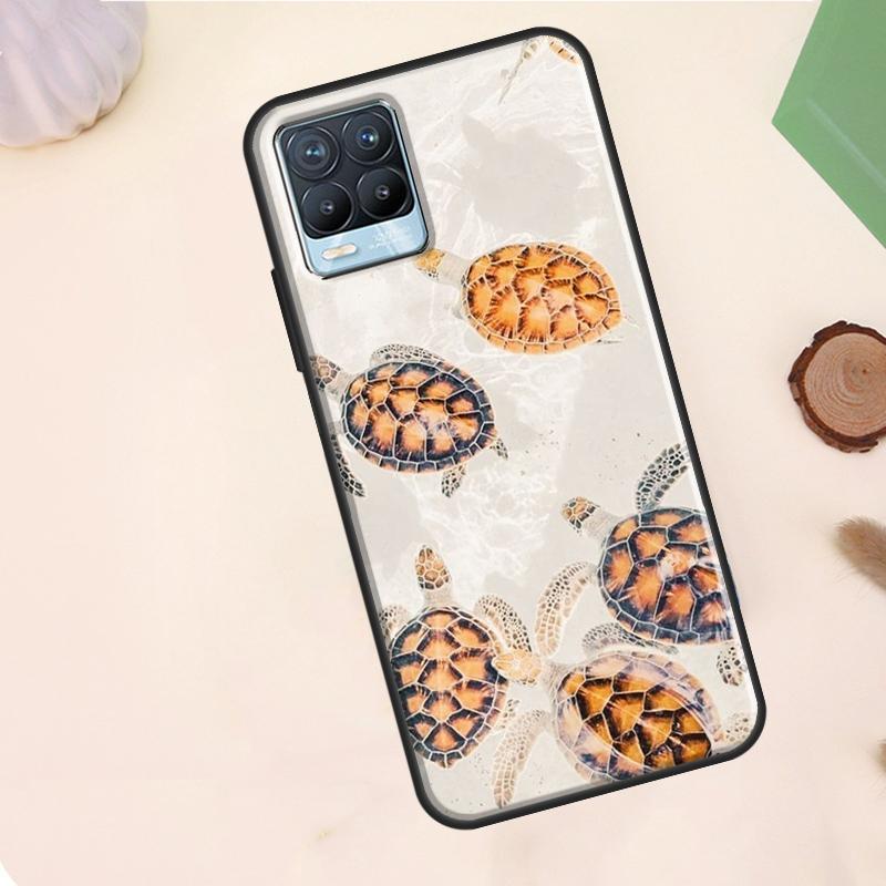 

warming green turtles Case For Realme C67 C71 C63 C61 C55 C51 C53 C35 C65 C75 11 12 13 14 Pro Plus GT6 GT7 15 Pro Realme 10 Pro Plus