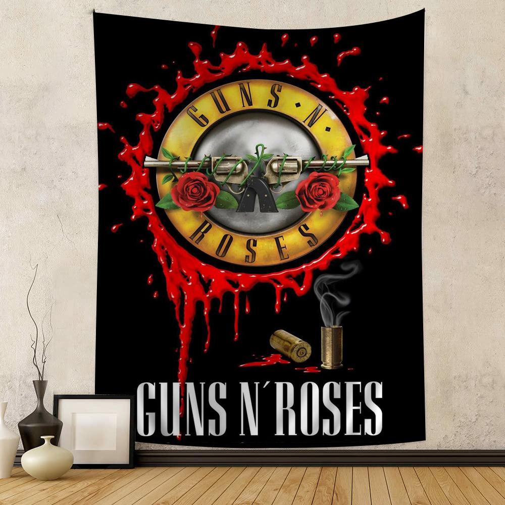 GGuns N Roses Vintage Rock Band Anime Tapestry  Unique Art Style Sprucing Up Science Fiction RoomsArt Decor for Home Styling