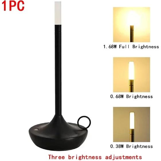 

Table Lamp for Bedroom Rechargeable Wireless Touch Lamp Camping Candle Creative Lamp Rechargeable USB-C Deskbar Table(Black,1Pcs) 1Pcs чёрный