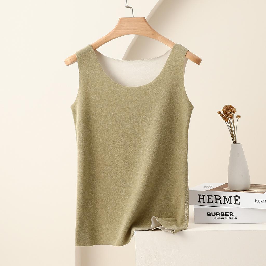 Women's Crew Neck Sleeveless Tank Top Slim Fit Thermal Winter Warm Inner Layering Undershirt