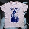 Sid and Nancy T-Shirt Blue On Pale Pink