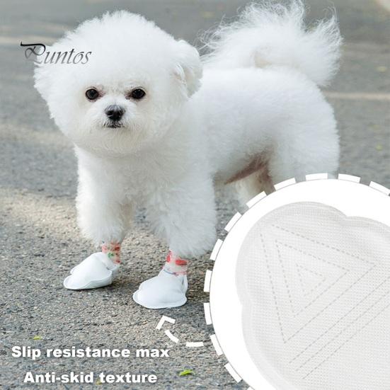 20 stk Engangs hundesko for potebeskyttelse Justerbare stropper Sklisikre såler Vanntette Pustende fotbeskyttere for utendørs gåturer og fotturer Hund