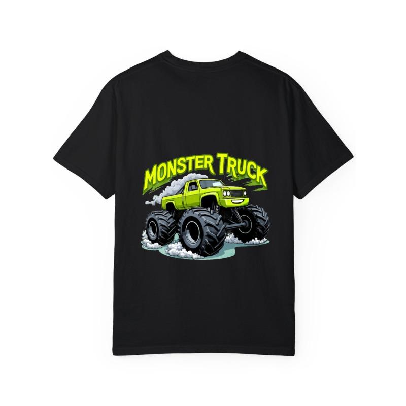 Tričko Monster Truck Bílé Zelené Grafika a Text Monster Truck pro Volnočasové Nošení