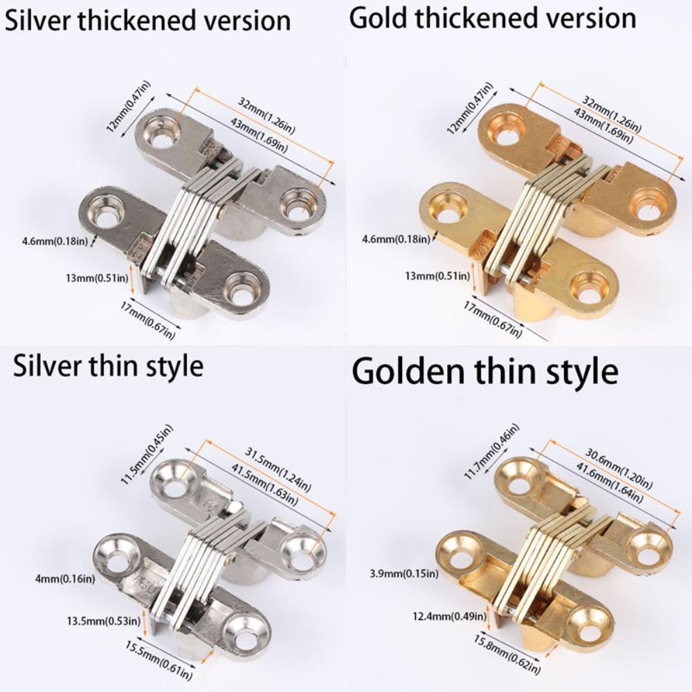 Stainless Steel Folding Door Hinge Silent Design Concealed Hinge Furniture Hardware  Work Supplies