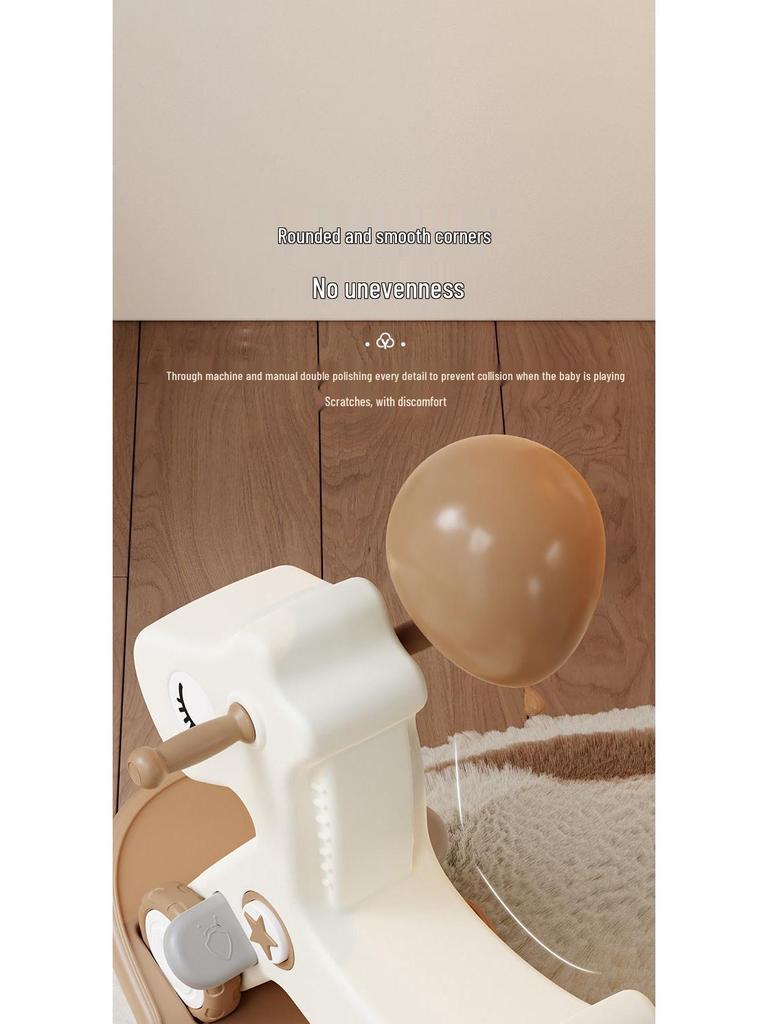 Happy Tree Dual-Use Wooden Rocking Horse & Slider for Infants & Toddlers with Free Shipping