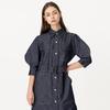 Bunderghost Bishop Sleeve 3/4 Sleeve String Denim Long Dress Indigo Denim