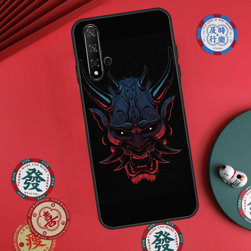 Samurai Oni Mask For Huawei Nova 12s 7i 8i 11i 12i Y73 Y70 Y90 Y60 Y72 Y61 Y91 9 10 SE P30 Pro P40 Lite Case