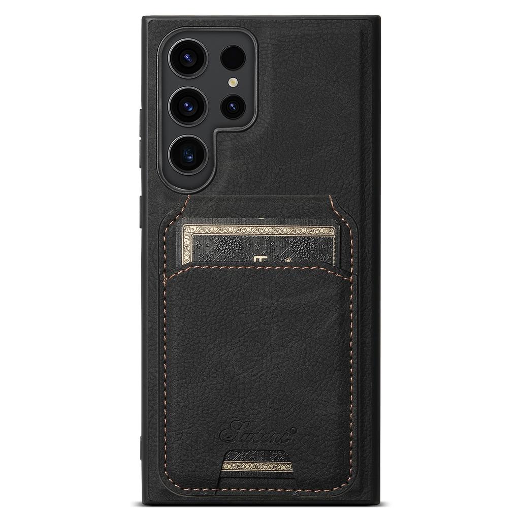 SUTENI H16 For Samsung Galaxy S24 Ultra Kickstand Phone Case Detachable Magnetic Card Holder