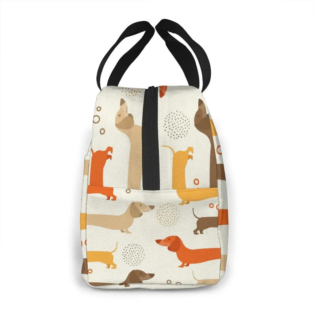 Insulated Lunch Bag Cute Dachshound Thermal Tote Bags Cooler Picnic Food Lunch Box Bag for Women Teens Kids Work School