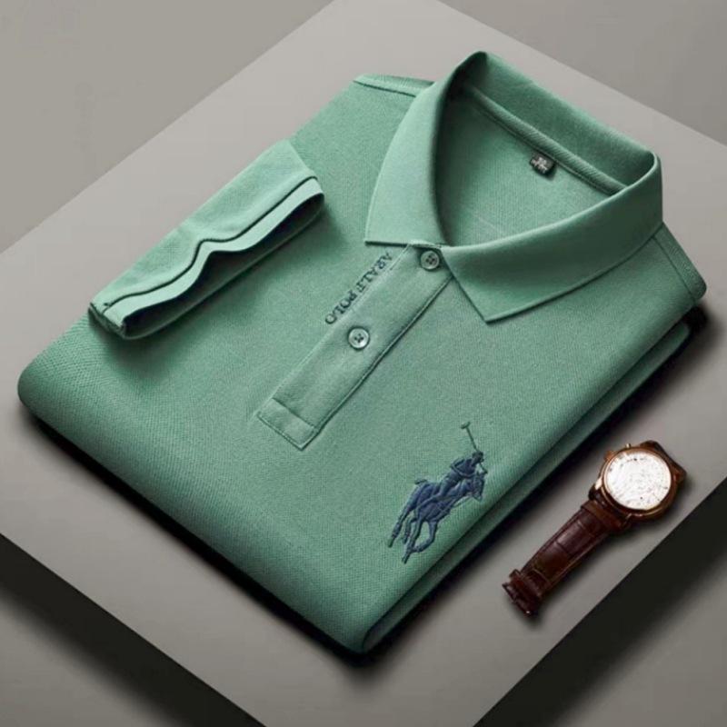 Men's 2026 Summer Embroidered Lapel Polo Shirt - Plus Size & Loose Fit