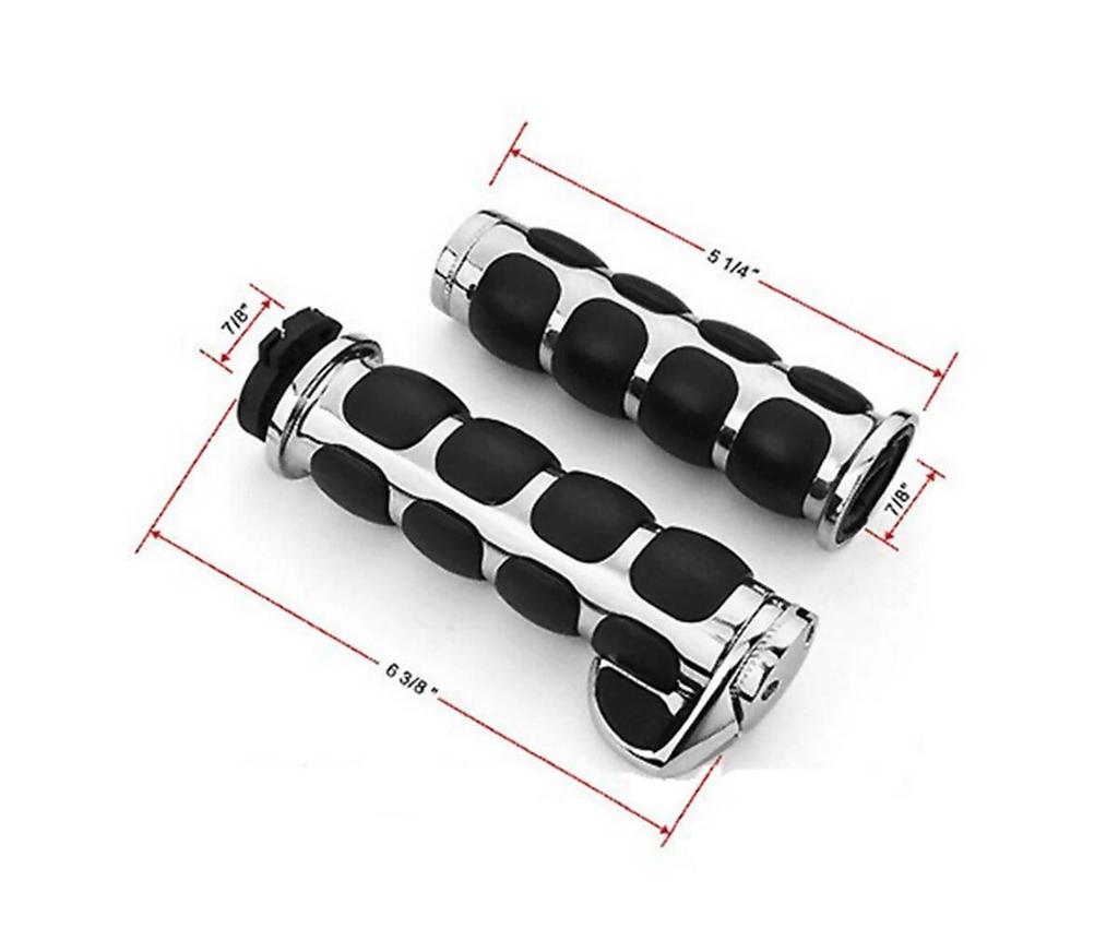 TASWK 1 Motorcycle Aluminum Chrome Handlebar Grips End Grips for Harley Davidson Honda Yamaha Kawasaki Inch/25mm