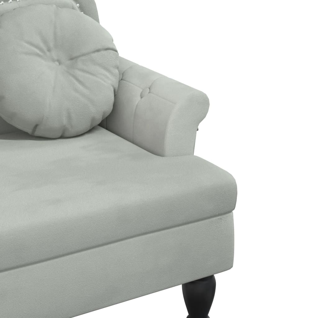Bench with Cushions Light Grey 120.5 x 65 x 75 cm Velvet