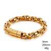 Hip Hop Punk No Fade Vintage Dark Stainless Steel Retro Link Chain Cuff Bracelets Men's Wrist Jewelry