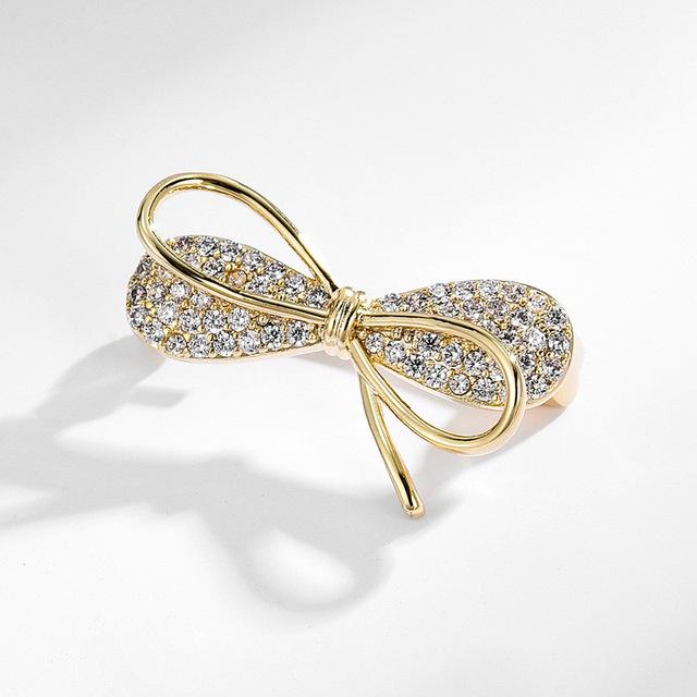 

Простые креативные броши со стразами для женщин, элегантная брошь-бабочка золотого цвета, булавки, ювелирные изделия, вечерние, свадебные подарки для девочек