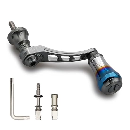 HEIGHTEN 45-50mm Adjustable Reel Handle, 6.8g, 20mm Burnt-Color Aluminum Knob, Compatible with Shima