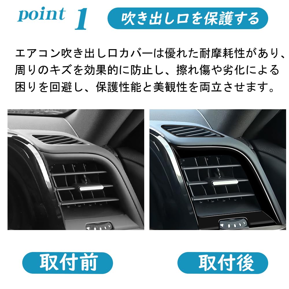 KOKATO Air Vent Covers for Toyota Crown Crossover Crown Sport 36 37 Crown Estate RS Front Air Outlet Frame for Left and Right Made of ABS Easy