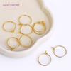 18K Real Gold Plated Hoop Earrings Earwires,Accessories For Earrings,Brass Round Earring Findings Jewelry Making Supplies