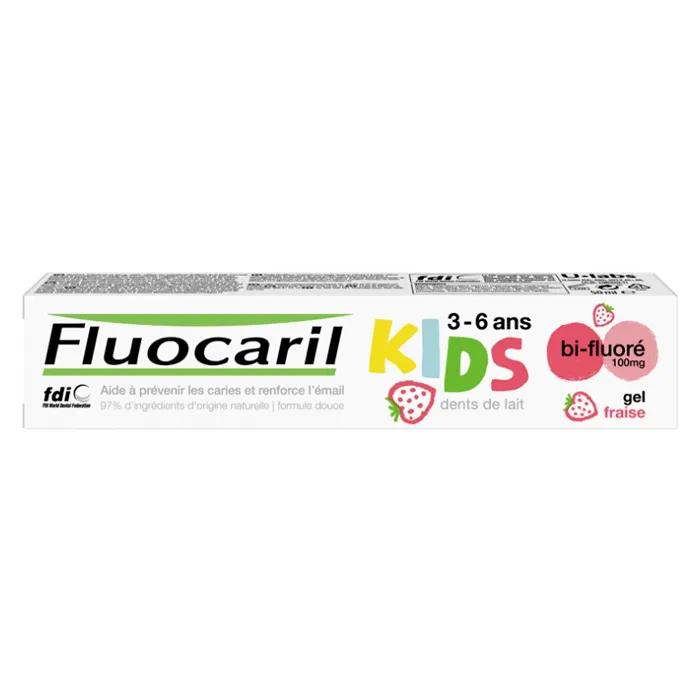 Fluocaril Kids Бифторидная зубная паста для молочных зубов Клубничный вкус 3-6 лет 50 мл